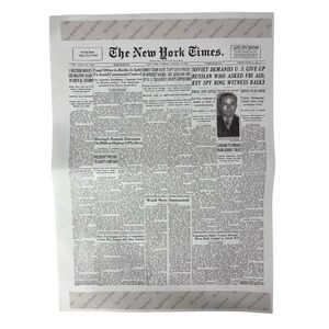 NEW YORK TIMES Front Page Jigsaw Puzzle 1000 Pc August 10 1948 8-10-48 Sealed